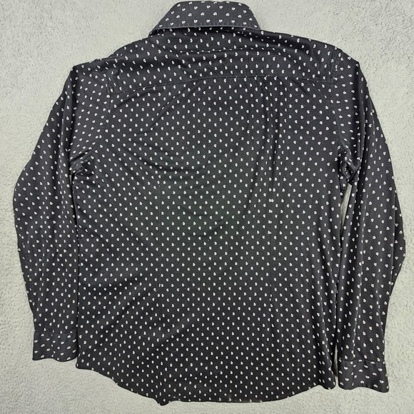 Buttercloth XLT Tall Fit Micro Sailboat Print Shirt Black Flip Cuff Button Up - Picture 2 of 6